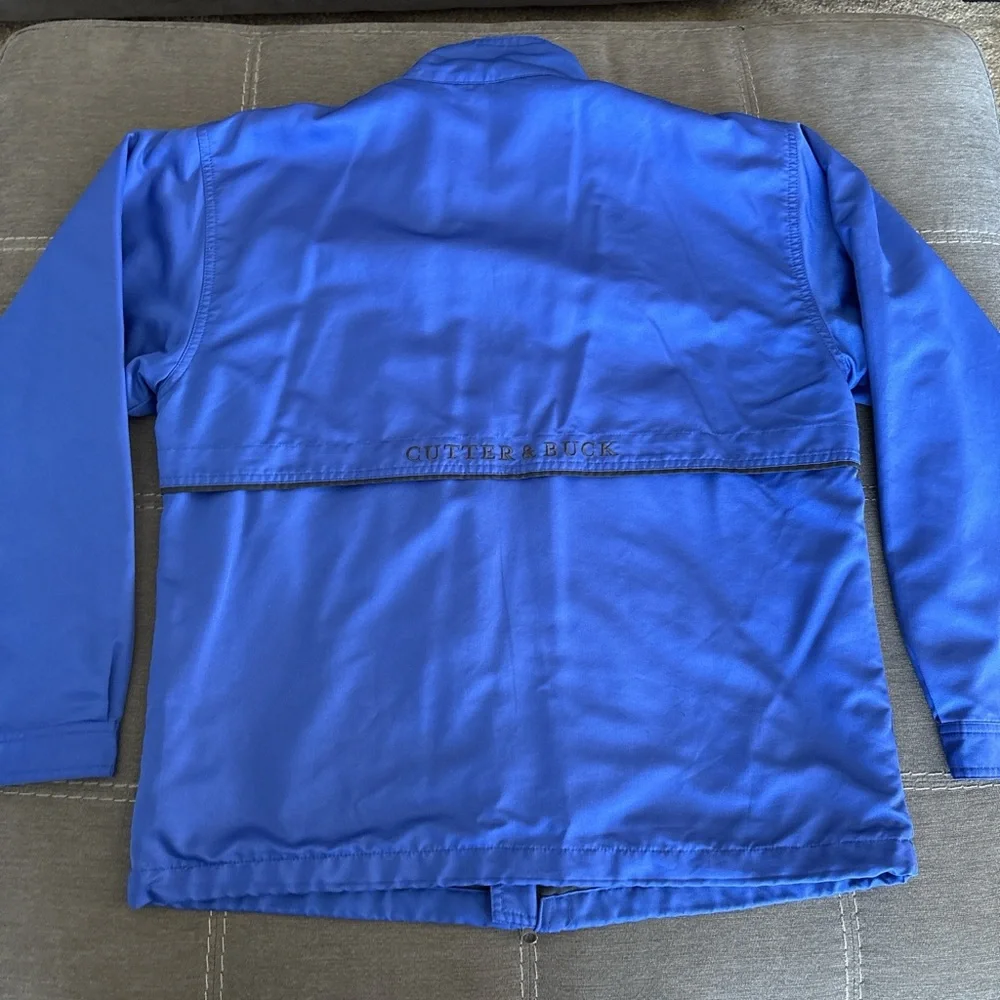 Cutter & Buck Zip Vented Windbreaker Jacket Coat Blue Black Size M